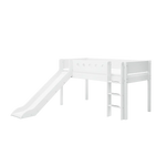 High Bed 120 cm with Slide, Ladder and Safety Rail, 90x200 cm, White MID_HIGH-BED 200 flexa-com.myshopify.com