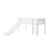 High Bed 120 cm with Slide, Ladder and Safety Rail, 90x200 cm, White MID_HIGH-BED 200 flexa-com.myshopify.com