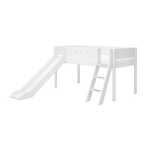 High Bed 120 cm with Slide, Ladder and Safety Rail, 90x200 cm, White MID_HIGH-BED 200 flexa-com.myshopify.com