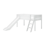 High Bed 120 cm with Slide, Ladder and Safety Rail, 90x200 cm, White MID_HIGH-BED 200 flexa-com.myshopify.com