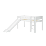 High Bed 120 cm with Slide, Ladder and Safety Rail, 90x200 cm, White MID_HIGH-BED 200 flexa-com.myshopify.com
