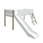 High Bed 120 cm with Slide, Ladder and Safety Rail, 90x200 cm, White/Oak MID_HIGH-BED 200 flexa-com.myshopify.com