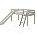 High Bed 120 cm with Slide and Ladder, 90x200 cm, Grey MID_HIGH-BED 200 flexa-com.myshopify.com