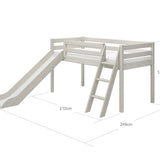 High Bed 120 cm with Slide and Ladder, 90x200 cm, White MID_HIGH-BED 200 flexa-com.myshopify.com