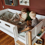 High Bed 120 cm with Slide and Safety Rail, 90x200 cm, White/Oak MID_HIGH-BED 200 flexa-com.myshopify.com
