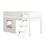 High Bed 120 cm with Treehouse, Ladder and Safety Rail, 90x200 cm, White MID_HIGH-BED 200 flexa-com.myshopify.com