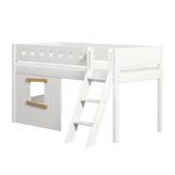 High Bed 120 cm with Treehouse, Ladder and Safety Rail, 90x200 cm, White MID_HIGH-BED 200 flexa-com.myshopify.com