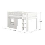 High Bed 120 cm with Treehouse, Ladder and Safety Rail, 90x200 cm, White MID_HIGH-BED 200 flexa-com.myshopify.com