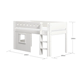 High Bed 120 cm with Treehouse, Ladder and Safety Rail, 90x200 cm, White MID_HIGH-BED 200 flexa-com.myshopify.com