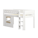 High Bed 120 cm with Treehouse, Ladder and Safety Rail, 90x200 cm, White MID_HIGH-BED 200 flexa-com.myshopify.com