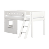 High Bed 120 cm with Treehouse, Ladder and Safety Rail, 90x200 cm, White MID_HIGH-BED 200 flexa-com.myshopify.com