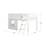High Bed 120 cm with Treehouse, Ladder and Safety Rail, 90x200 cm, White MID_HIGH-BED 200 flexa-com.myshopify.com