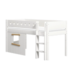 High Bed 120 cm with Treehouse, Ladder and Safety Rail, 90x200 cm, White MID_HIGH-BED 200 flexa-com.myshopify.com