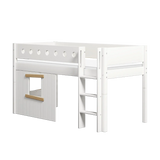 High Bed 120 cm with Treehouse, Ladder and Safety Rail, 90x200 cm, White MID_HIGH-BED 200 flexa-com.myshopify.com