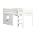 High Bed 120 cm with Treehouse, Ladder and Safety Rail, 90x200 cm, White MID_HIGH-BED 200 flexa-com.myshopify.com