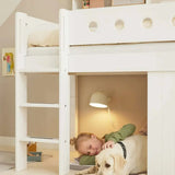 High Bed 120 cm with Treehouse, Ladder and Safety Rail, 90x200 cm, White MID_HIGH-BED 200 flexa-com.myshopify.com