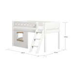 High Bed 120 cm with Treehouse, Ladder and Safety Rail, 90x200 cm, White MID_HIGH-BED 200 flexa-com.myshopify.com