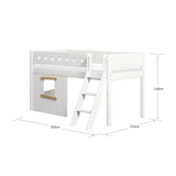High Bed 120 cm with Treehouse, Ladder and Safety Rail, 90x200 cm, White MID_HIGH-BED 200 flexa-com.myshopify.com