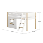 High Bed 120 cm with Treehouse, Ladder and Safety Rail, 90x200 cm, White/Oak MID_HIGH-BED 200 flexa-com.myshopify.com