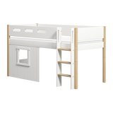 High Bed 120 cm with Treehouse, Ladder and Safety Rail, 90x200 cm, White/Oak MID_HIGH-BED 200 flexa-com.myshopify.com