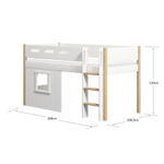 High Bed 120 cm with Treehouse, Ladder and Safety Rail, 90x200 cm, White/Oak MID_HIGH-BED 200 flexa-com.myshopify.com