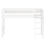 High Bed 143 cm with Ladder and Safety Rail, 90x200 cm, White FLEXA SEMI_HIGH-BED semi-highsleeper-200x90-f-wht-sl-ladder-crossbars   90X200 flexa-com.myshopify.com