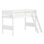 High Bed 143 cm with Ladder and Safety Rail, 90x200 cm, White FLEXA SEMI_HIGH-BED semi-highsleeper-200x90-f-wht-sl-ladder-crossbars   90X200 flexa-com.myshopify.com