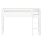High Bed 143 cm with Ladder and Safety Rail, 90x200 cm, White FLEXA SEMI_HIGH-BED semi-highsleeper-200x90-f-wht-str-ladder-crossbars   90X200 flexa-com.myshopify.com