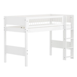 High Bed 143 cm with Ladder and Safety Rail, 90x200 cm, White FLEXA SEMI_HIGH-BED semi-highsleeper-200x90-f-wht-str-ladder-crossbars   90X200 flexa-com.myshopify.com