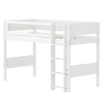 High Bed 143 cm with Ladder and Safety Rail, 90x200 cm, White FLEXA SEMI_HIGH-BED semi-highsleeper-200x90-f-wht-str-ladder-crossbars   90X200 flexa-com.myshopify.com