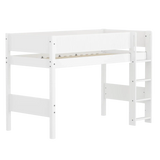 High Bed 143 cm with Ladder and Safety Rail, 90x200 cm, White FLEXA SEMI_HIGH-BED semi-highsleeper-200x90-f-wht-str-ladder-grooves   90X200 flexa-com.myshopify.com