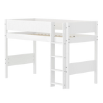 High Bed 143 cm with Ladder and Safety Rail, 90x200 cm, White FLEXA SEMI_HIGH-BED semi-highsleeper-200x90-f-wht-str-ladder-grooves   90X200 flexa-com.myshopify.com