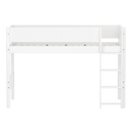 High Bed 143 cm with Ladder and Safety Rail, 90x200 cm, White FLEXA SEMI_HIGH-BED semi-highsleeper-200x90-f-wht-str-ladder-grooves   90X200 flexa-com.myshopify.com