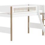 High Bed 143 cm with Ladder and Safety Rail, 90x200 cm, White/Oak SEMI_HIGH-BED 90X200 flexa-com.myshopify.com