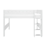 High Bed 143 cm with Ladder and Safety Rail, 90x200 cm, White SEMI_HIGH-BED 200 flexa-com.myshopify.com