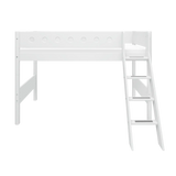 High Bed 143 cm with Ladder and Safety Rail, 90x200 cm, White SEMI_HIGH-BED 200 flexa-com.myshopify.com