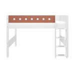 High Bed 143 cm with Ladder and Safety Rail, 90x200 cm, White SEMI_HIGH-BED 200 flexa-com.myshopify.com