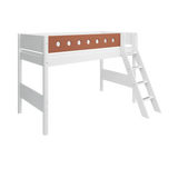 High Bed 143 cm with Ladder and Safety Rail, 90x200 cm, White SEMI_HIGH-BED 200 flexa-com.myshopify.com