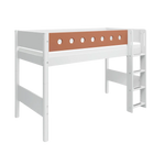 High Bed 143 cm with Ladder and Safety Rail, 90x200 cm, White SEMI_HIGH-BED 200 flexa-com.myshopify.com