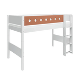 High Bed 143 cm with Ladder and Safety Rail, 90x200 cm, White SEMI_HIGH-BED 200 flexa-com.myshopify.com