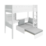 High Bed 184 cm with Desk, Sofa, Ladder and Safety Rail, 90x200 cm, White HIGHBED 200 flexa-com.myshopify.com