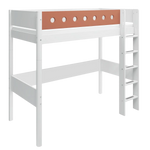 High Bed 184 cm with Ladder and Safety Rail, 90x200 cm, White FLEXA HIGHBED high-bed-w-straight-ladder-white-blush-1   200 flexa-com.myshopify.com
