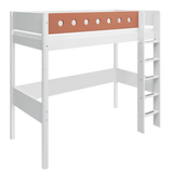 High Bed 184 cm with Ladder and Safety Rail, 90x200 cm, White FLEXA HIGHBED high-bed-w-straight-ladder-white-blush-1   200 flexa-com.myshopify.com