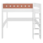 High Bed 184 cm with Ladder and Safety Rail, 90x200 cm, White FLEXA HIGHBED high-bed-w-straight-ladder-white-blush-1   200 flexa-com.myshopify.com