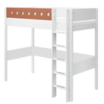 High Bed 184 cm with Ladder and Safety Rail, 90x200 cm, White FLEXA HIGHBED high-bed-w-straight-ladder-white-blush-1   200 flexa-com.myshopify.com