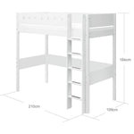 High Bed 184 cm with Ladder and Safety Rail, 90x200 cm, White HIGHBED 200 flexa-com.myshopify.com
