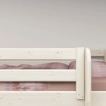 High Bed 184 cm with Ladder and Safety Rail, 90x200 cm, White HIGHBED 200 flexa-com.myshopify.com