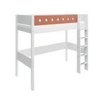 High Bed 184 cm with Ladder and Safety Rail, 90x200 cm, White HIGHBED 200 flexa-com.myshopify.com
