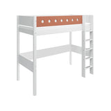 High Bed 184 cm with Ladder and Safety Rail, 90x200 cm, White HIGHBED 200 flexa-com.myshopify.com