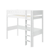 High Bed 184 cm with Ladder and Safety Rail, 90x200 cm, White HIGHBED 200 flexa-com.myshopify.com